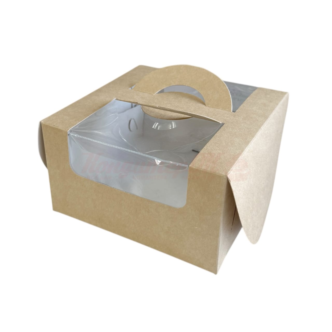 Коробка для мини торта 14*14*8 см крафт с/о 