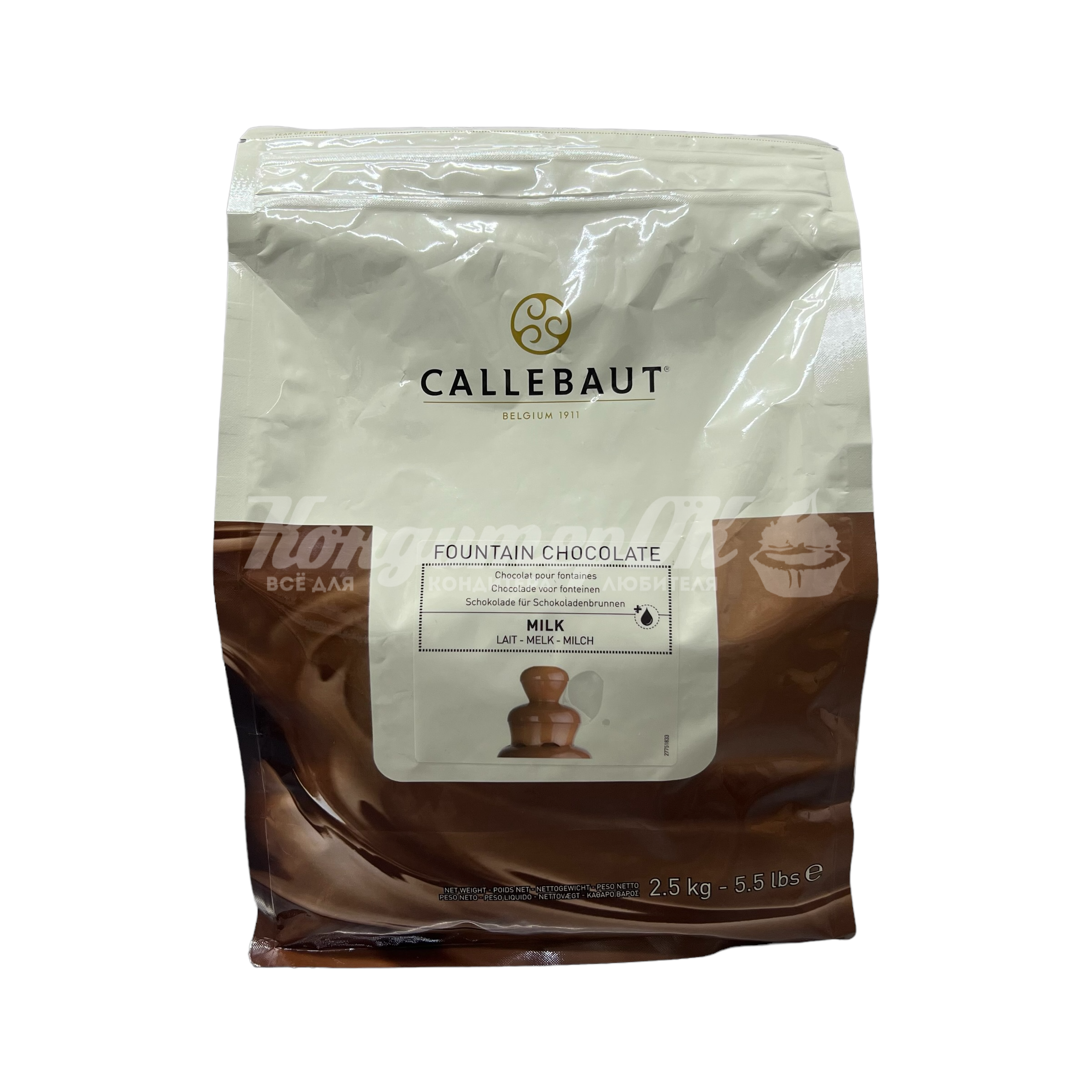 Шоколад молочный 37,8% Callebaut для фонтана табл. 2,5 кг