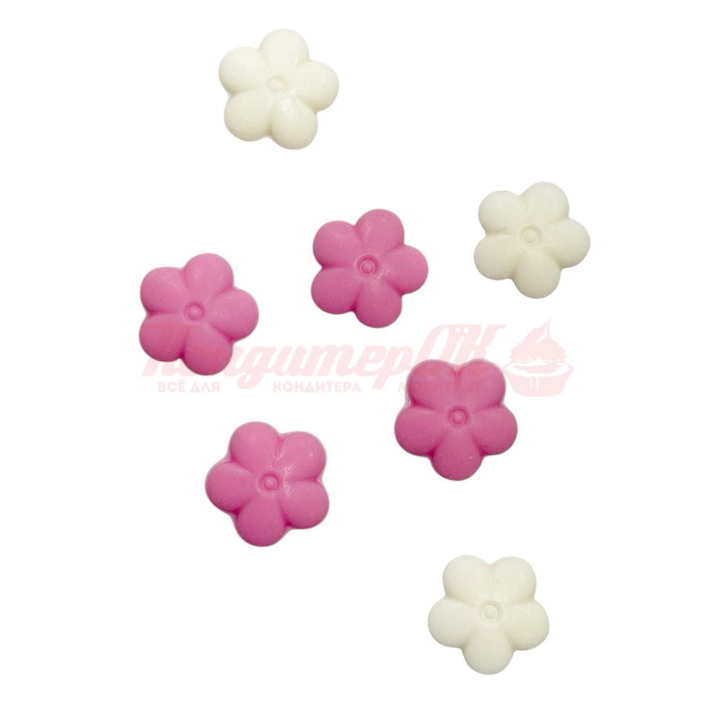 Набор фигурок из шоколадной глазури Цветочки 15 г (СП)
