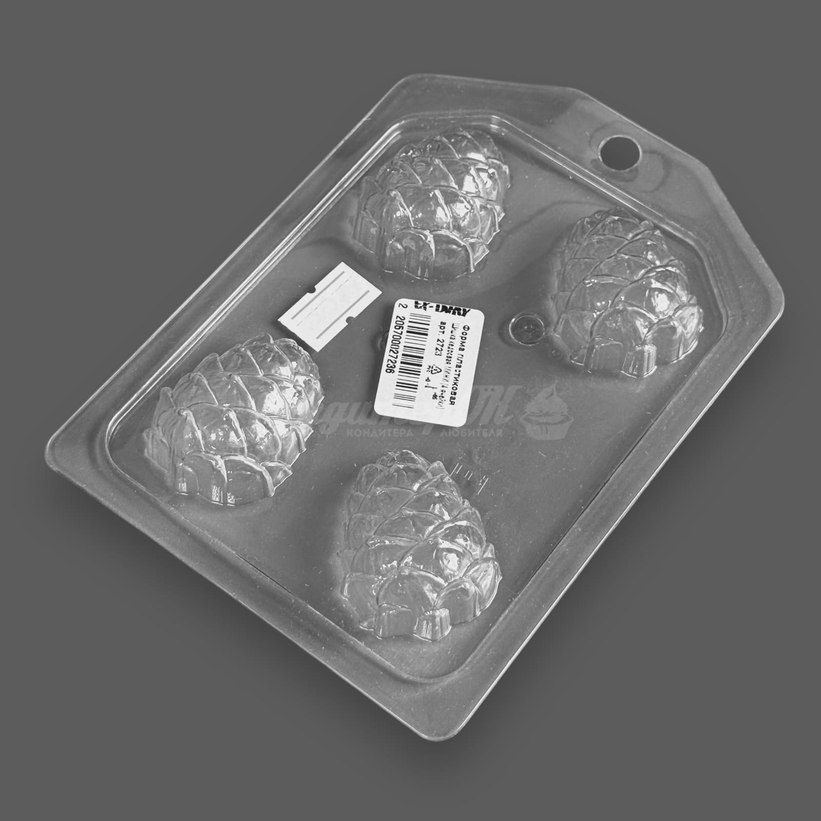 Форма пластиковая для шоколада Шишка кедровая мини