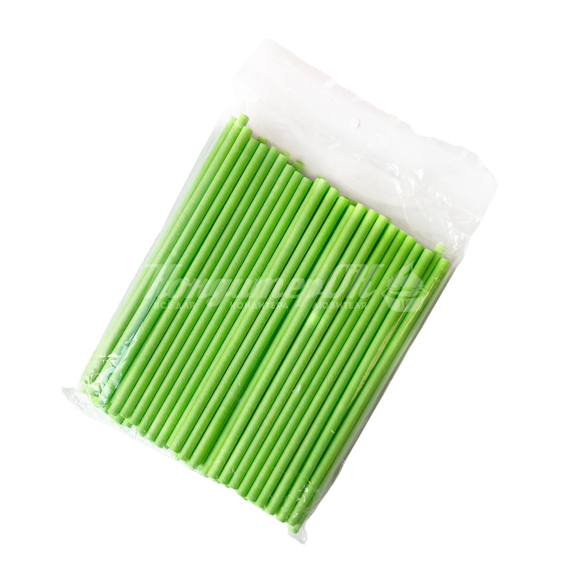 Палочки для кейк-попсов зеленые бумажные 10 см 100 шт