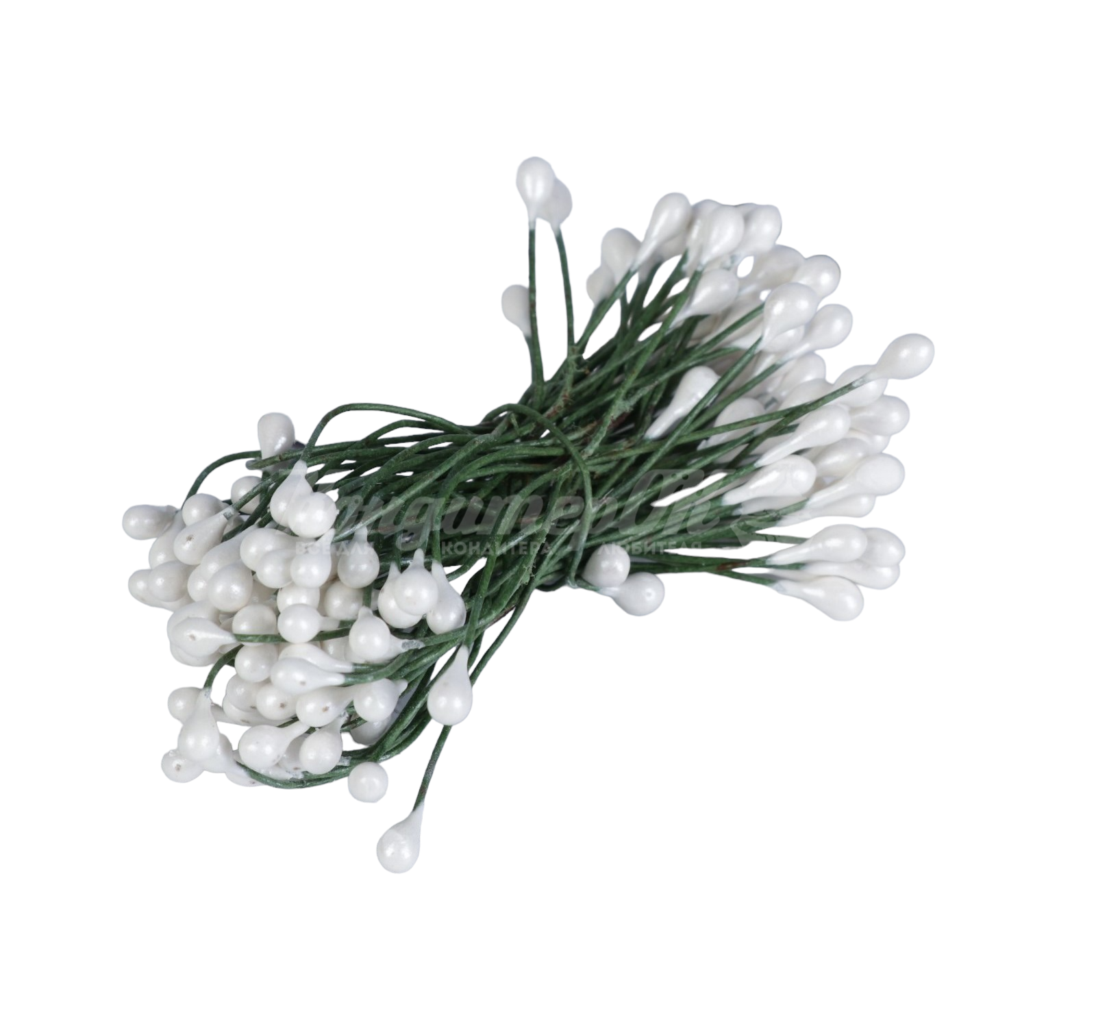 Тычинки для цветов белые 3 мм 80 шт