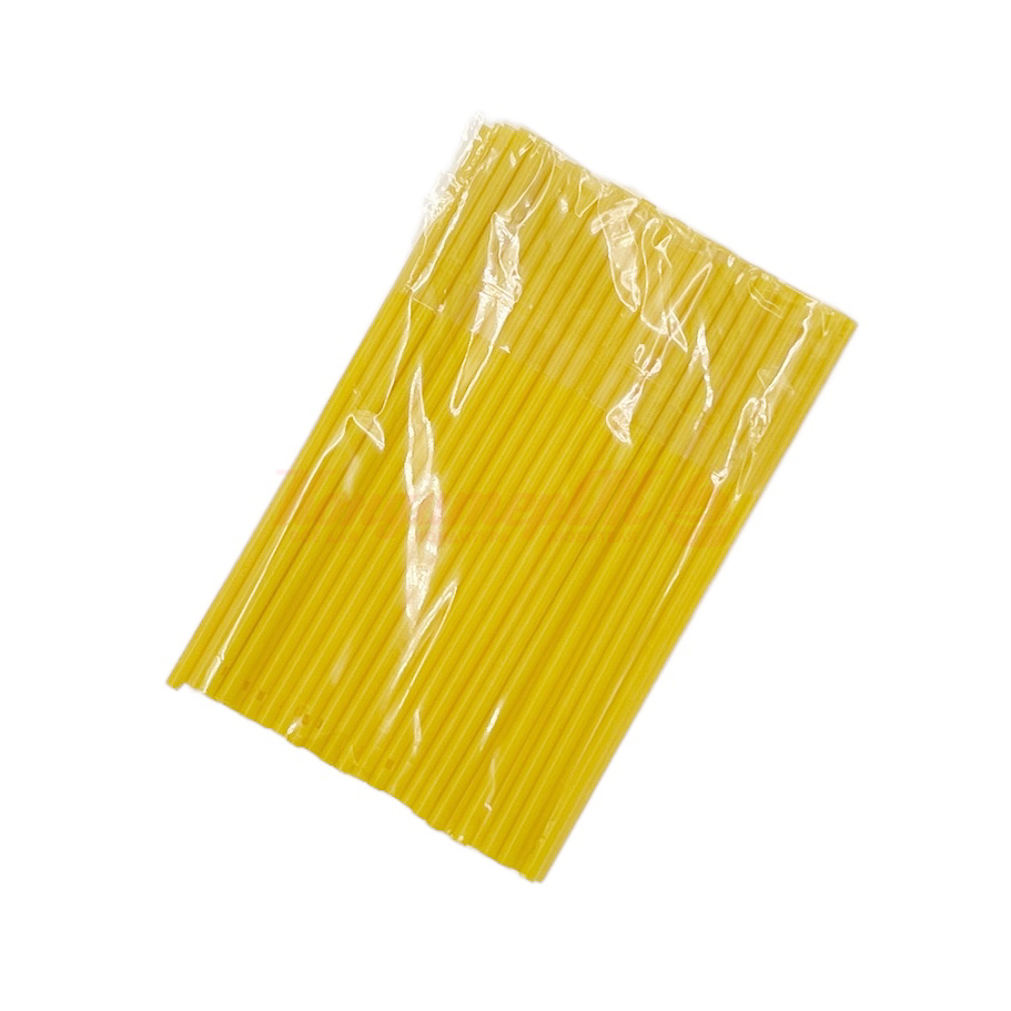 Палочки для кейк-попсов желтые пластиковые 14-15 см 50 шт