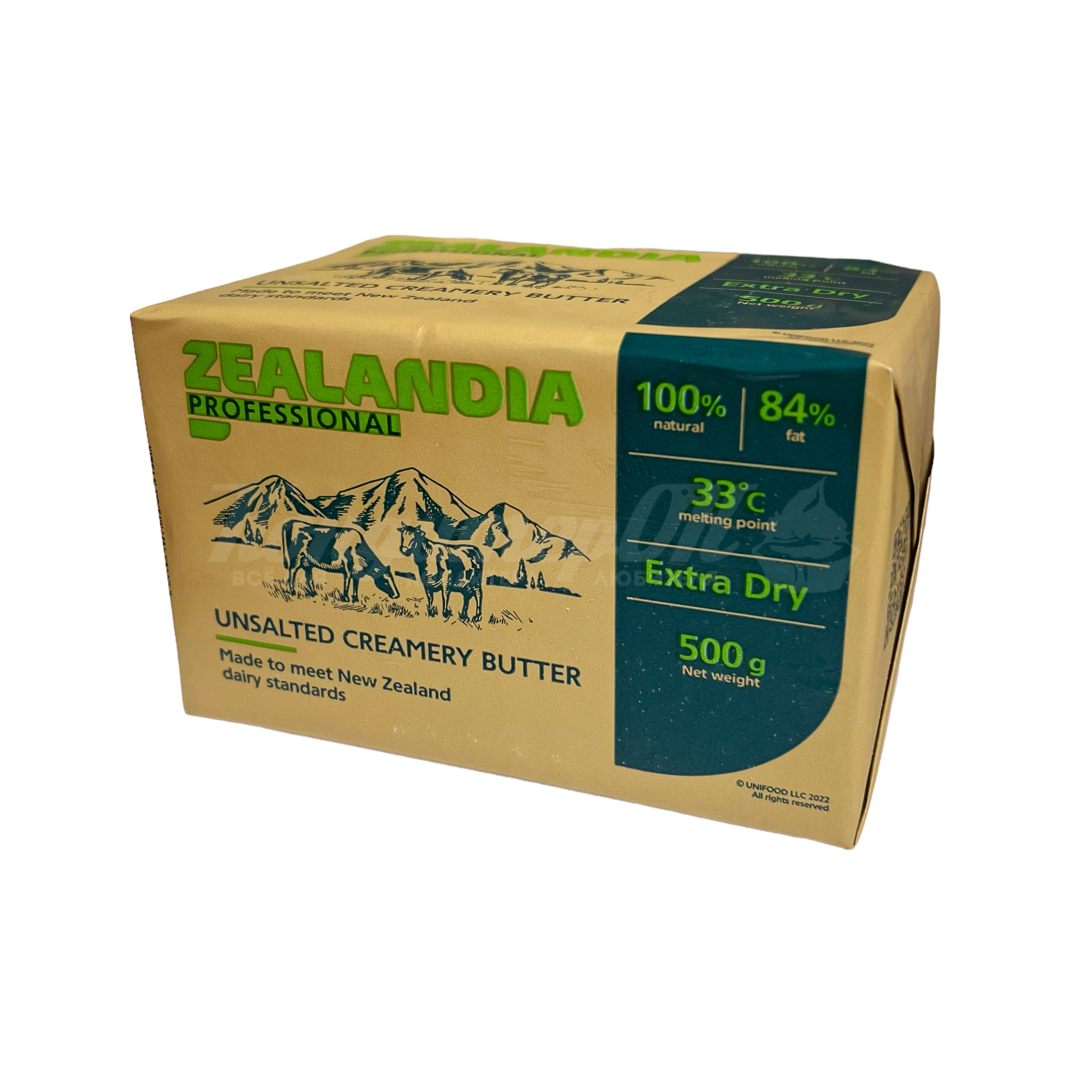 Масло сладко-сливочное несоленое Zealandia Professional 84% 0,5 кг