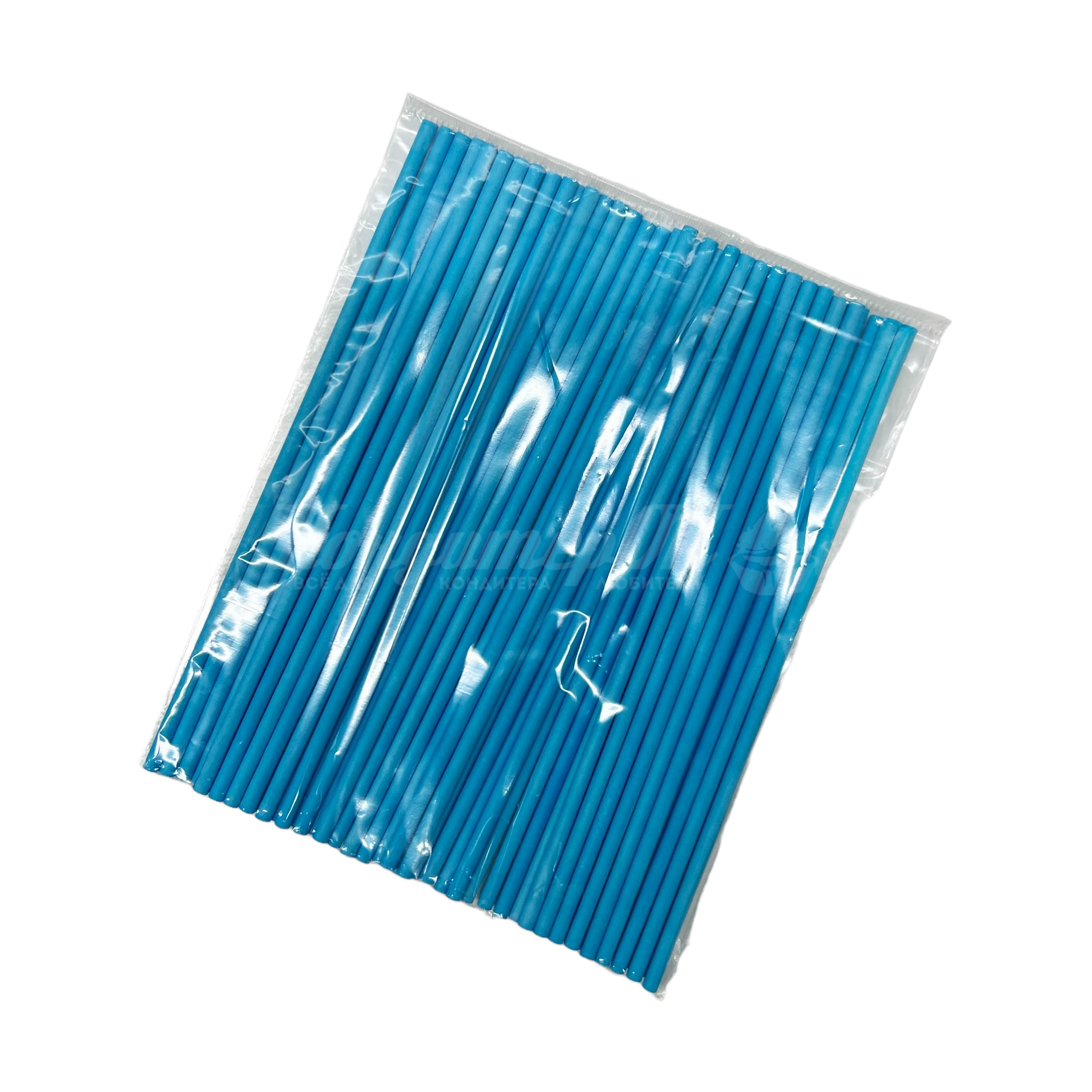 Палочки для кейк-попсов голубые бумажные 14-15 см 50 шт