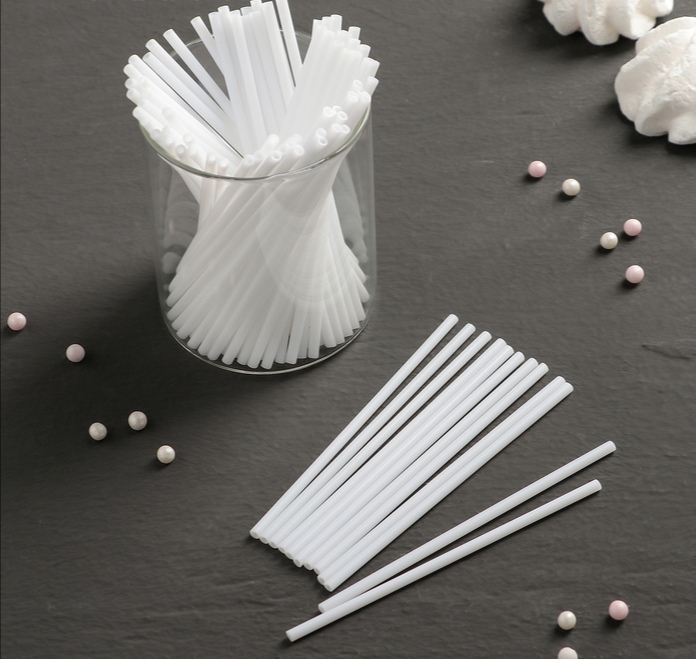 Палочки для кейк-попсов белые пластиковые 10 см 50/80 шт