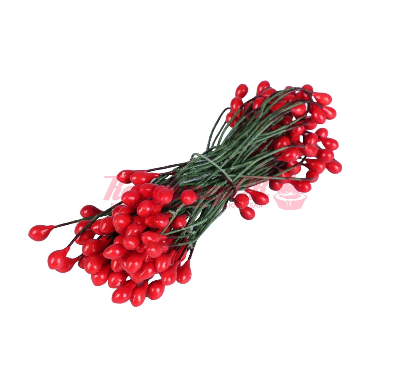 Тычинки для цветов красные 3 мм 80 шт