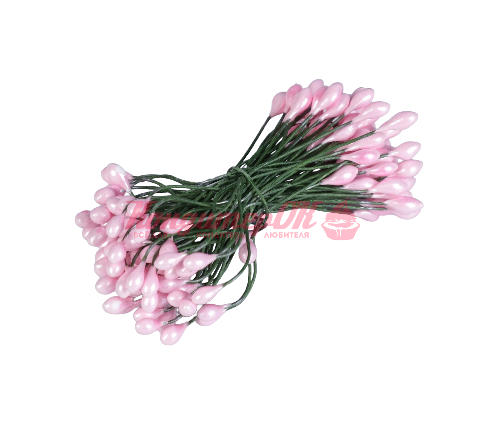Тычинки для цветов розовые 3 мм 80 шт