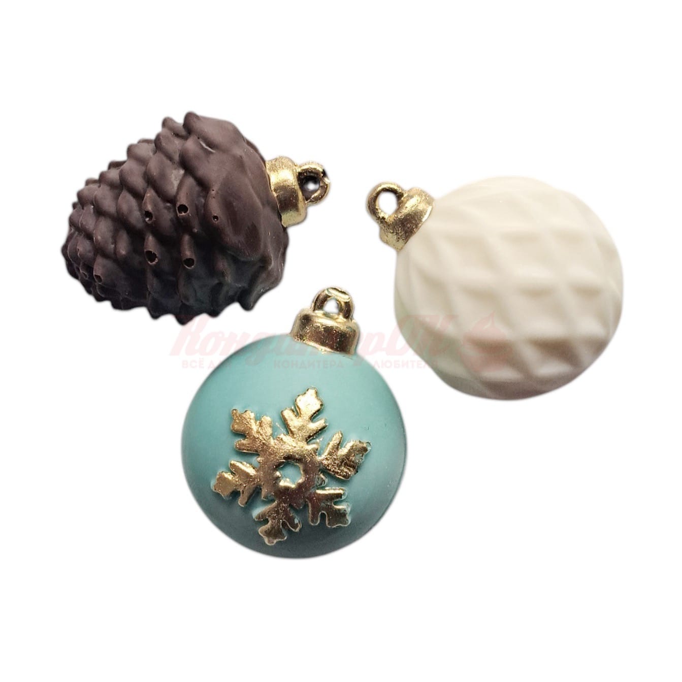 Набор фигурок из шоколадной глазури Елочные игрушки 40 г