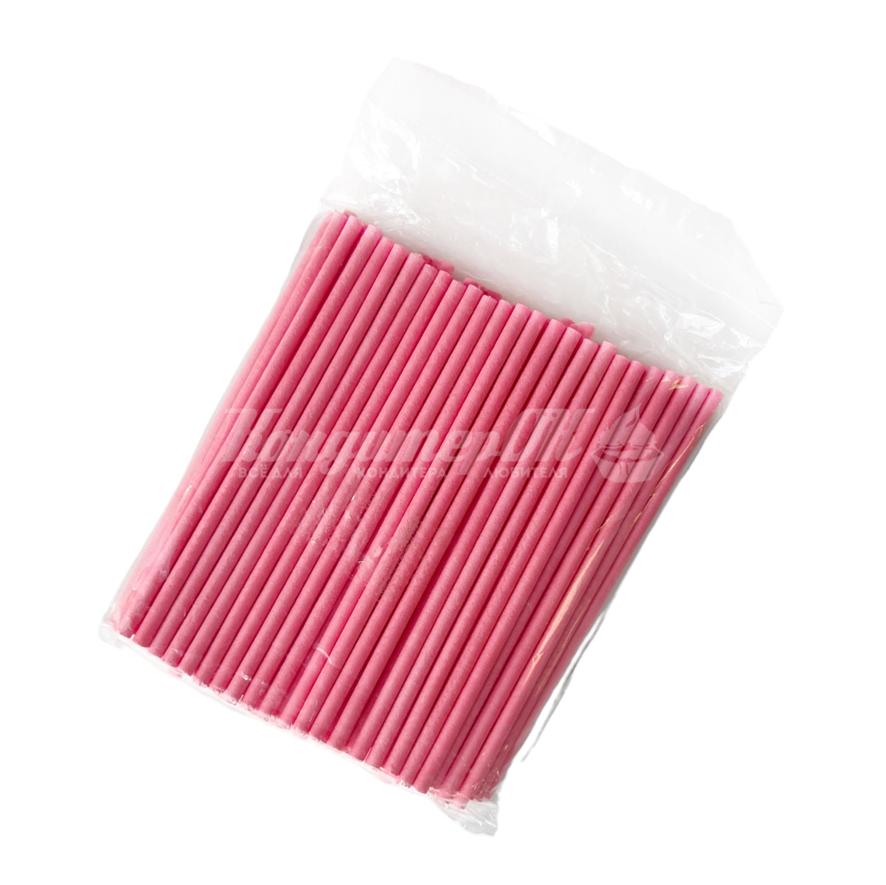 Палочки для кейк-попсов розовые бумажные 10 см 100 шт